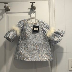 Halabaloo size 12 months silver blue dress